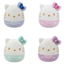Pliušinis žaislas Squishmallows Hello Kitty W21 su įspaustomis kasytėmis, 20 cm