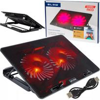 Nešiojamojo kompiuterio aušinimo stovas 12-17" USB LED raudonas 2 ventiliatoriai