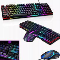 Juoda RGB apšviečiama mechaninė žaidimų klaviatūra + nemokama pelė