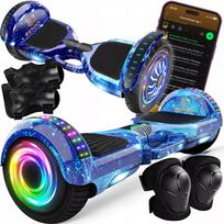 Elektrinė riedlentė LED 6,5' su Bluetooth garsiakalbiais ir apsaugomis HOVERBOARD