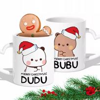 Rinkinys 2 baltų puodelių Bubu ir Dudu