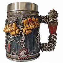 PIXUSO alaus bokalas 500 ml vikingų fentezi stiliaus su kaukolėmis dovanai vyrui žaidėjui