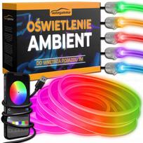 Automobilio salono LED RGB 7 m aplinkos apšvietimas su programėle ir nuotolinio valdymo pulteliu