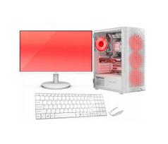 WHITE žaidimų komplektas su 24″ monitoriumi – Ryzen 7 5700G, RX VEGA8, 32GB RAM, 1 TB SSD, Wi-Fi, Windows 11