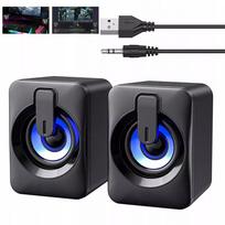 Kompiuterio garsiakalbiai USB RGB LED AUX (2 vnt.)