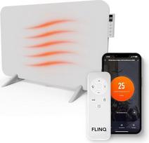 "FlinQ" 450 W išmanusis infraraudonųjų spindulių šildytuvas - elektrinis radiatorius - infraraudonųjų spindulių sieninis šildytuvas ir stovintis prietaisas - elektrinis vonios kambario šildytuvas - su termostatu - balta plokštė