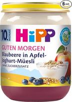 "HiPP Organic Good Morning Blueberry in Apple Yoghurt Muesli", 6 vnt. (6 x 160 g)