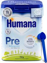 "Humana Pre Initial Milk" 750 g pakuotė - kūdikių pienas nuo gimimo - mišinys kūdikiams kaip motinos pieno pakaitalas ar papildas - "Pre Food Baby