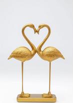 "Kare Design" dekoratyvinė figūrėlė "Flamingo Love", auksinė, aksesuaras, rankų darbo, daikto aukštis 39 cm