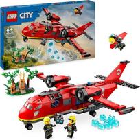 "LEGO City Fire Rescue Plane" žaislas 6 ir daugiau metų berniukams, mergaitėms ir vaikams, mėgstantiems vaizduotės žaidimus, lėktuvo avarinės transporto priemonės rinkinys su 3 minifigūrėlėmis, gimtadienio dovanos idėja 60413