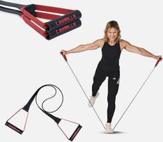"Les Mills™" pasipriešinimo juostos bet kokiai treniruotei su tempimo juostomis, "Booty Bands" juostomis ir pilateso lanksčiomis juostomis