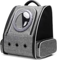 "N/D Pet Carrier" kuprinė didelėms katėms ir mažiems šuniukams, "Space Capsule Bubble Cat Carrier" kuprinė storai katei (pilka)