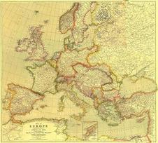 "National Geographic": Pasaulinis karas 1915 m. Istorinių sieninių žemėlapių serija 80 x 72,4 cm Laminuotas