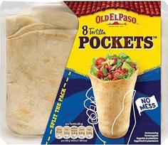"Old El Paso" kvietinės tortilijos kišenės meksikietiški vyniotiniai su dugnu 8oz