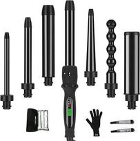 "Parwin Pro Beauty Curling Iron", 7 in 1 profesionalūs plaukų modeliavimo įrankiai ir modeliavimo priemonės, keraminė garbanojimo geležis su 7 kaitinimo strypais, 100-230 ℃ LCD ekranas