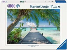 "Ravensburger" dėlionė 12001737 Svajonių paplūdimys Maldyvuose 4000 detalių foto dėlionė, skirta keliaujantiems dėlionių gerbėjams nuo 14 metų