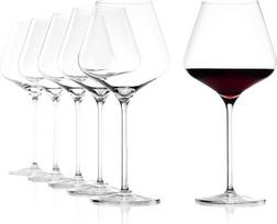"Stölzle Lausitz Quatrophil Burgundy" taurės, 6 vnt., 710 ml, elegantiškos raudonojo vyno taurės, idealiai tinkančios burgundiškam vynui, pagamintos iš krištolinio stiklo, kad optimaliai atsiskleistų skonis, saugios plauti indaplovėje ir atsparios smūgiam