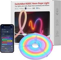 "SwitchBot RGBIC" RGBIC neoninė virvės šviesa, 5 m matinė neoninė LED juosta, suderinama su "Apple Home", "Alexa", "Google Home", 16 milijonų spalvų, muzikos sinchronizavimas, scenos režimai, LED juosta miegamojo apdailai