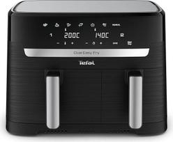 "Tefal Dual Easy Fry" karšto oro keptuvė su 2 kameromis ir XL stalčiumi, 7 programomis, 2700 W, ypač traškia technologija, mažo riebalų kiekio kepimu ir energijos taupymu, galima plauti indaplovėje EY9018