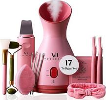 3-in-1 Nano jonų veido garintuvas Spa rinkinys | Veido sauna su aromato difuzoriumi ir rankšluosčio kaitinimo kamera | 8 papildomi SPA produktai | Porų valiklis veido odos valymo įrenginys | Dovanų dėžutė, dovanų rinkinys moterims