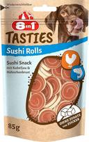 8in1 Tasties Sushi Rolls užkandis šunims - skanėstai be glitimo su menkės ir vištienos krūtinėlėmis, 85 g