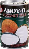 AROY-D Kokosų pienas, kreminis kokosų pienas maistui gaminti ir kepti, 100 % veganiškas ir be laktozės, idealiai tinka kariui, desertams, kokteiliams ir kokteiliams, 12 x 400 ml