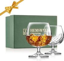 Brendžio taurių rinkinys iš 2 250 ml - švino neturintis krištolas su sunkiu pagrindu, elegantiška dovanų dėžutė - konjako/brendžio gertuvių rinkinys - Wicklow