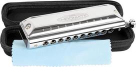 CASCHA Harmonica Chromatic 10-40 I Chromatinė armonika - 10 skylučių su 40 tonų I Tvirtas nerūdijančio plieno korpusas - puikiai tinka pradedantiesiems ir profesionalams I Bliuzo arfos komplektas, įskaitant minkštą dėklą ir valymo šluostę