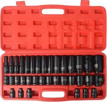 DAYUAN 35 dalių 1/2 colio smūginių veržliarakčių rinkinys 10-32 mm ir 8-32 mm smūginių veržliarakčių rinkinys