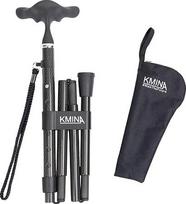 KMINA Pro Carbon Black vaikščiojimo lazda vyrams ir moterims, lengva anglies pluošto lazda, reguliuojamo aukščio, elegantiška sulankstoma lazda su ergonomiška minkšta rankena