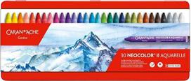 Kūrybinės dailės medžiagos "Caran D'Ache NeoColor II" vandenyje tirpių vaškinių pastelių rinkinys, įvairių spalvų, 30 vnt.