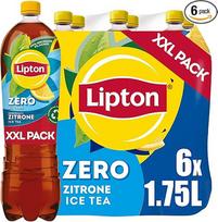 LIPTON ICE TEA Zero Lemon, citrinų skonio ledinė arbata be cukraus, vienkartinė (6 x 1,75 l)