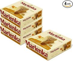 MARLENKA® 3+1 medaus pyragas su graikiniais riešutais, 4 x 800 g, čekiškas pyragas desertams ir dovanų rinkiniams, gardus medaus pyragas dovanų dėžutėje, medaus pyragas ypatingoms progoms