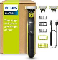 PHILIPS OneBlade 360 veido ir kūno elektrinis skustuvas, trimeris ir kūno priežiūros prietaisas, 3 x 360 peiliukų, 3 x kirpimo antgaliai (1/3/5 mm), 2 x kūno antgaliai, drėgnas ir sausas skutimas veidui ir kūnui (QP2824/31)