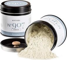 Rimoco N°907 Wasabi milteliai, smulkiai sumalta tikra Wasabi šaknis (100% Wasabia Japonica), Wasabi milteliai, skirti Wasabi pastos gamybai, 40 g, elegantiškame prieskonių indelyje su aromatiniu dangteliu