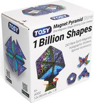 TOSY Magnetinis piramidės akmuo - 1 kubas virsta 1 milijardu formų, 12 dalių, 243 magnetai, velykinė dovana vaikams, holografinis dizainas, kūrybinė STEM dėlionė