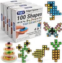 TOSY Magnetas Fidget Spinner Mini - 8 statybiniai blokai 3 viename: konvertuojamas Fidget Spinner begalybės dėlionės kubas Velykinė dovana vaikams / suaugusiesiems STEM jutiminis antistresinis žaislas 4 pakuotė