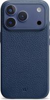 WIIUKA dėklas "iPhone 17 Pro", odinis iš Vokietijos, 360° apsauga, odinis itin plonas, aukščiausios kokybės mobiliojo telefono dėklas, Qi, Skiin VL, mėlynas, vidurnaktį mėlynas