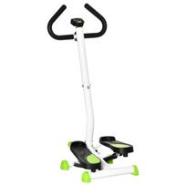 Treniruoklis stepperis su rankena, LCD ekranu ir neslystančiais pedalais, žalia-juoda