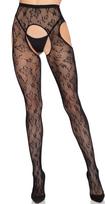 Leg Avenue Esme juodos tinklinės pėdkelnės atviru tarpkoju - S-L