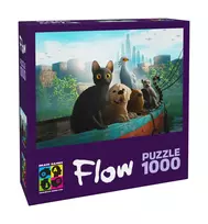 Dėlionė FLOW Puzzle 1000 - Cat, Dog, Capibara, Bird, Lemur on the boat