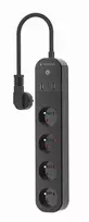 Smart power strip Tuya 4xFR 2xUSB-A 1xUSB-C bl