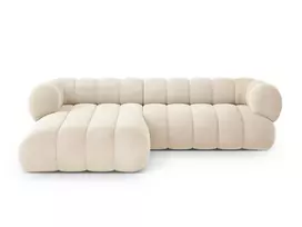 Velvet Left Corner Sofa, "Koge", 5 Seats, 270x165x70 Made in Europe