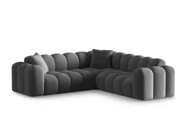 Velvet Symmetrical Corner Sofa, "Treno", 3 Seats, 240x240x70 Made in Europe
