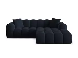 Velvet Right Corner Sofa, "Treno", 3 Seats, 240x184x70 Made in Europe