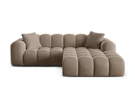 Velvet Right Corner Sofa, "Treno", 3 Seats, 240x184x70 Made in Europe