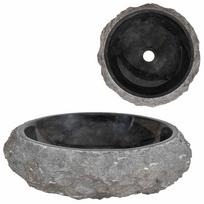 Kriauklė, juoda, 45x12cm, marmuras