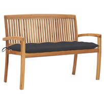 Sudedamas sodo suoliukas su pagalvėle, 128,5cm, tikmedis