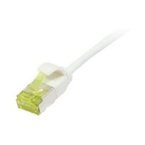 Patchkabel RJ45, CAT6A 500Mhz, 0,15m, weiss, U/FTP, slimline rund d=3,8mm, TPE/LSZH(Superflex), AWG32, mitCat.7 Rohkabel, Synergy 21 (S217320V3)