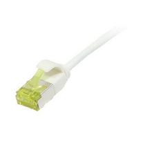 Patchkabel RJ45, CAT6A 500Mhz, 0,25m, weiss, U/FTP, slimline rund d=3,8mm, TPE/LSZH(Superflex), AWG32, mitCat.7 Rohkabel, Synergy 21 (S217321V3)